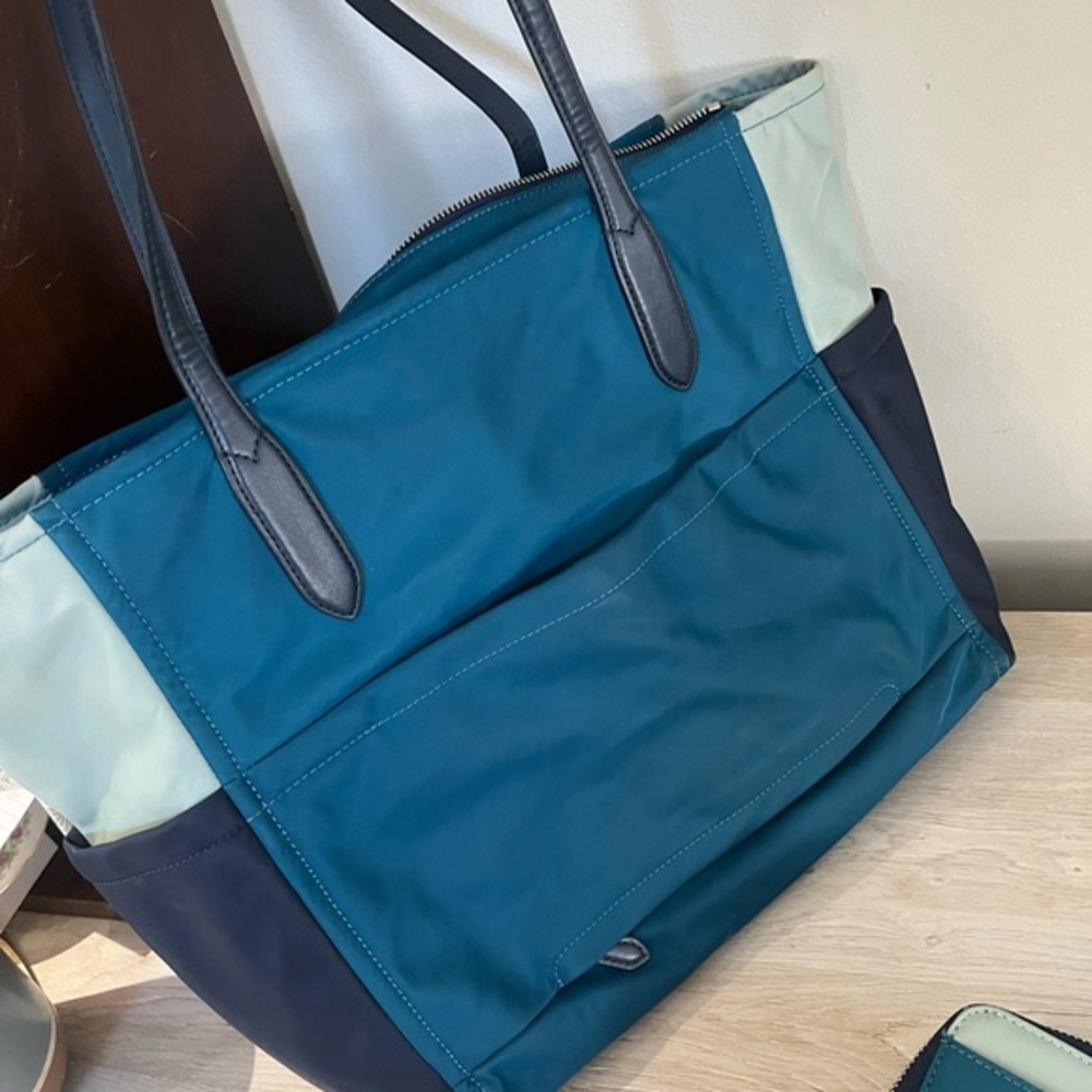 Michael Kors blue bag and wallet combo